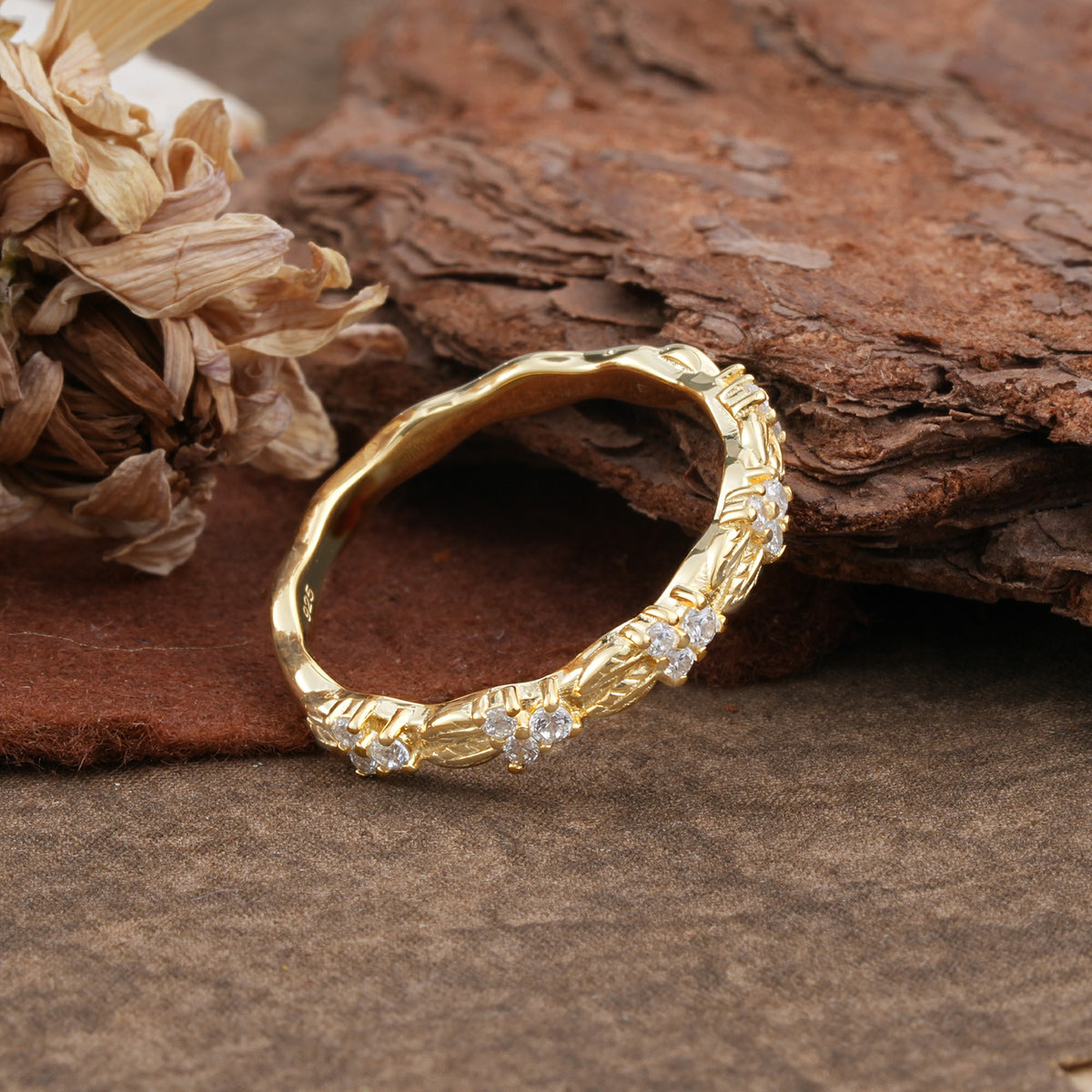 Vintage Filigree Scrollwork Moissanite Openwork Wedding Band - Additional view