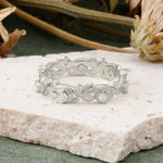 Vintage Nature Inspired Interwoven Twig Moissanite Stacking Wedding Band - Additional view