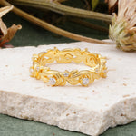 Vintage Nature Inspired Interwoven Twig Moissanite Stacking Wedding Band - Additional view