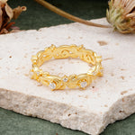 Vintage Nature Inspired Interwoven Twig Moissanite Stacking Wedding Band - Additional view