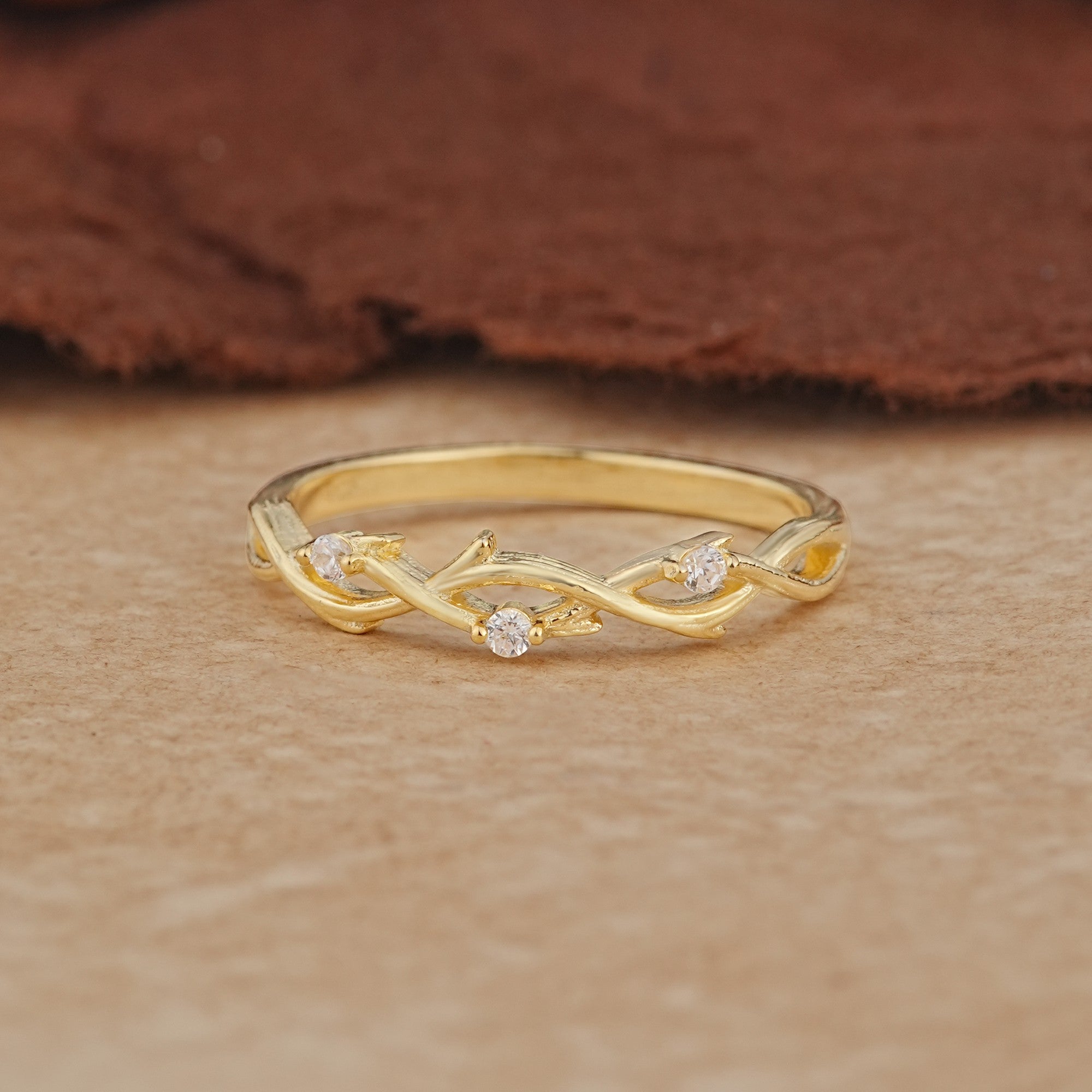 Nature Inspired Infinity Braided Moissanite Full Eternity Wedding Band - Additional view