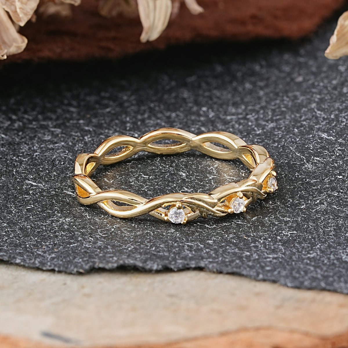 Classic Elegant 4-Prong Princess Cut Moissanite Engagement Ring - Additional view