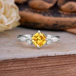 Vintage Mixed Cut Citrine Eternity Wedding Band - Additional view