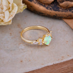 Vintage Mixed Cut Fire Opal Eternity Wedding Band - Additional view