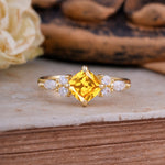 Vintage Mixed Cut Citrine Eternity Wedding Band - Additional view