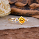 Vintage Mixed Cut Citrine Eternity Wedding Band - Additional view