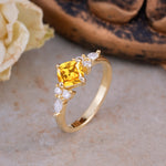 Vintage Mixed Cut Citrine Eternity Wedding Band - Additional view