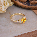 Vintage Mixed Cut Citrine Eternity Wedding Band - Additional view