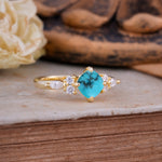 Vintage Mixed Cut Turquoise Eternity Wedding Band - Additional view