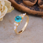 Vintage Mixed Cut Turquoise Eternity Wedding Band - Additional view