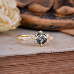 Vintage Mixed Cut Black Rutilated Quartz Eternity Wedding Band - Additional view