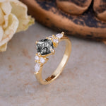 Vintage Mixed Cut Black Rutilated Quartz Eternity Wedding Band - Additional view