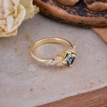 Vintage Mixed Cut Black Rutilated Quartz Eternity Wedding Band - Additional view