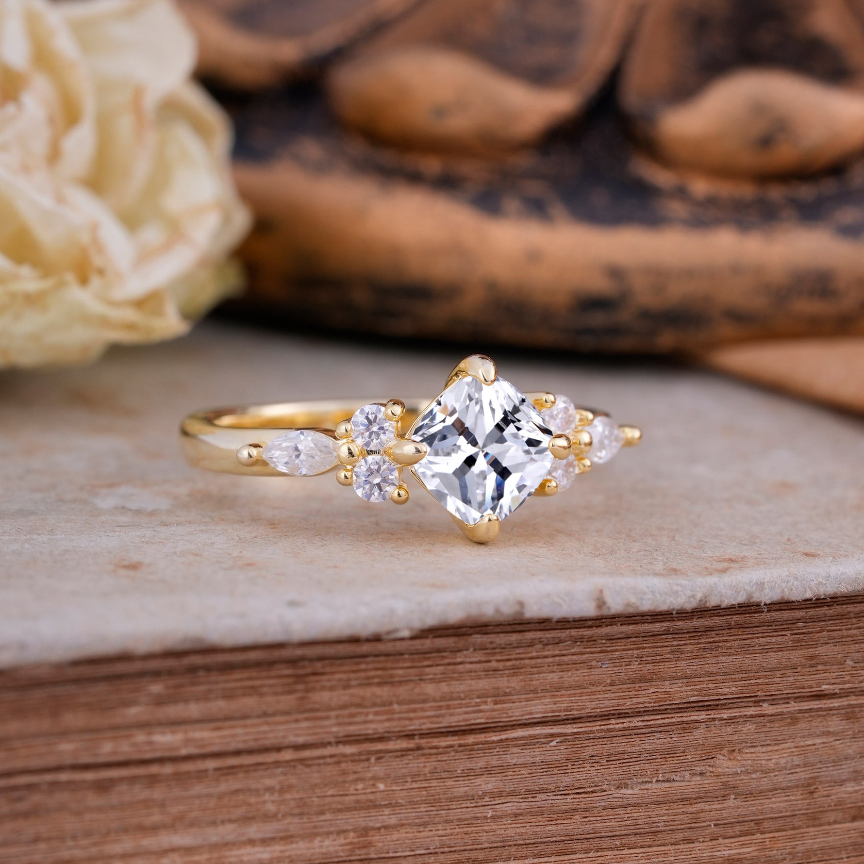 Vintage Mixed Cut Lab Diamond Eternity Wedding Band - Additional view
