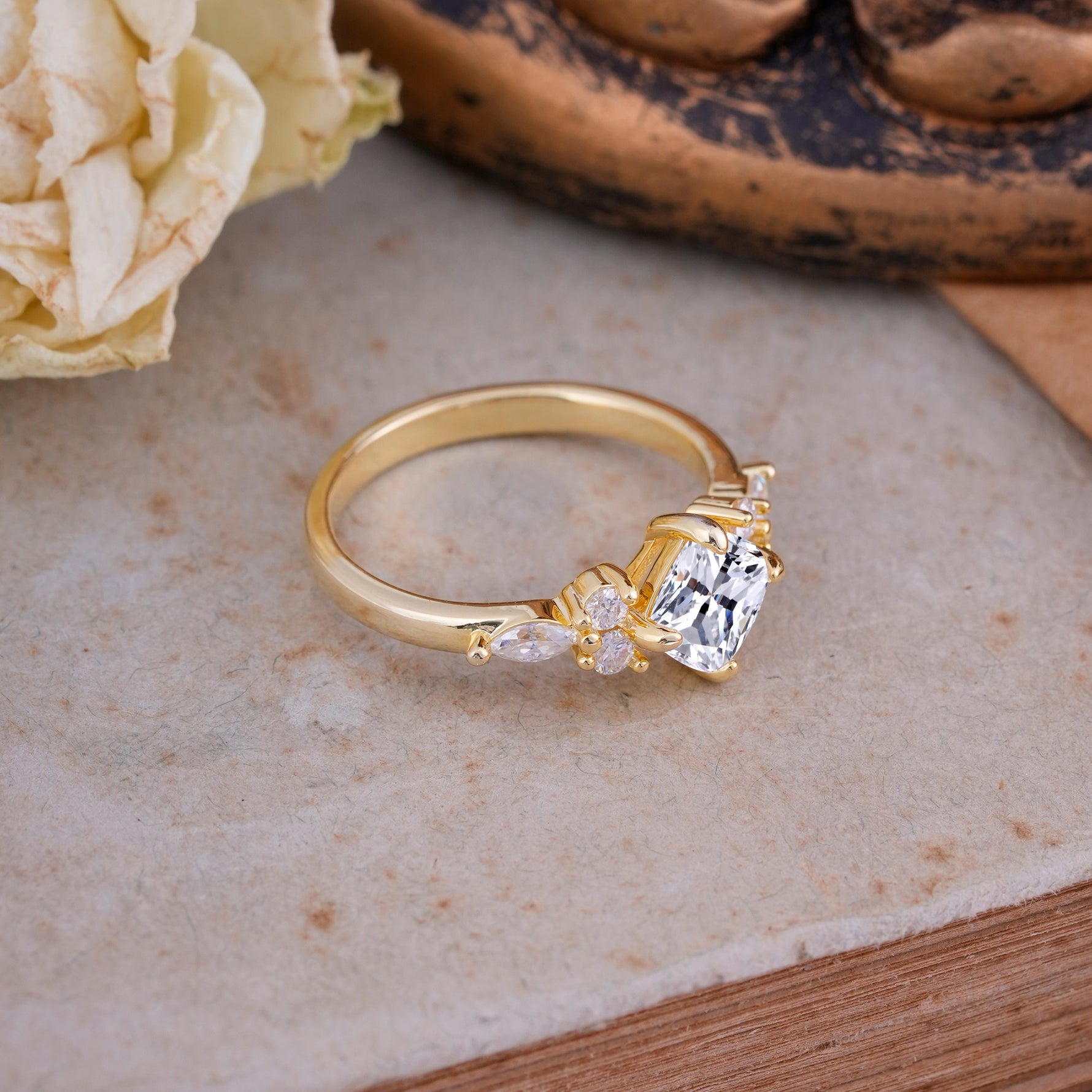 Vintage Mixed Cut Lab Diamond Eternity Wedding Band - Additional view