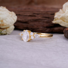 Sophisticated 4-Prong Pear-Cut Moissanite Promise Ring