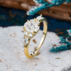 Sophisticated 4-Prong Oval Cut Moissanite Engagement Ring