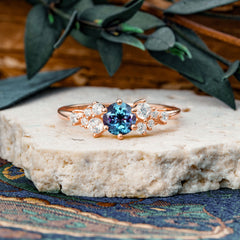 Classic 6-Prong Round Cut Alexandrite Engagement Ring