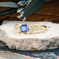 Classic 6-Prong Round Cut Sapphire Engagement Ring