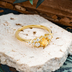 Classic 6-Prong Round Cut Citrine Engagement Ring