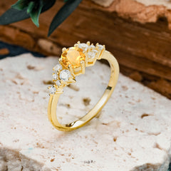 Classic 6-Prong Round Cut Citrine Engagement Ring