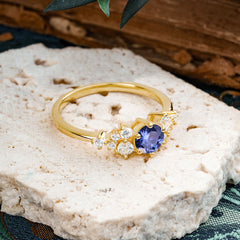 Classic 6-Prong Round Cut Tanzanite Engagement Ring