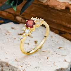 Classic 6-Prong Round Cut Garnet Engagement Ring