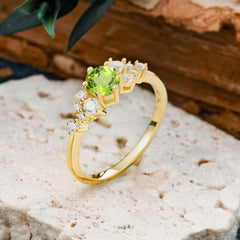 Classic 6-Prong Round Cut Peridot Engagement Ring