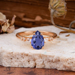 Pear Cut Tanzanite Three-Stone Engagement Ring for her - Additional view