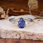 Pear Cut Tanzanite Three-Stone Engagement Ring for her - Additional view