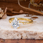 Pear Cut Moissanite Three-Stone Engagement Ring for her - Additional view