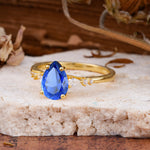 Pear Cut Sapphire Three-Stone Engagement Ring for her - Additional view