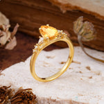 Pear Cut Citrine Three-Stone Engagement Ring for her - Additional view