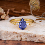 Pear Cut Tanzanite Three-Stone Engagement Ring for her - Additional view