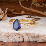 Pear Cut Tanzanite Three-Stone Engagement Ring for her - Additional view