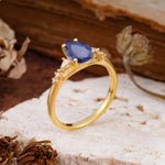 Pear Cut Tanzanite Three-Stone Engagement Ring for her - Additional view