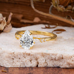 Pear Cut Lab Diamond Three-Stone Engagement Ring for her - Additional view