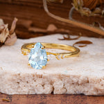 Pear Cut Aquamarine Three-Stone Engagement Ring for her - Additional view