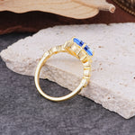 Classic Sparkling Radiant Cut Sapphire Engagement Ring with Vintage Halo    - Additional view