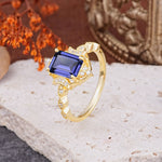 Classic Sparkling Radiant Cut Tanzanite Engagement Ring with Vintage Halo    - Additional view