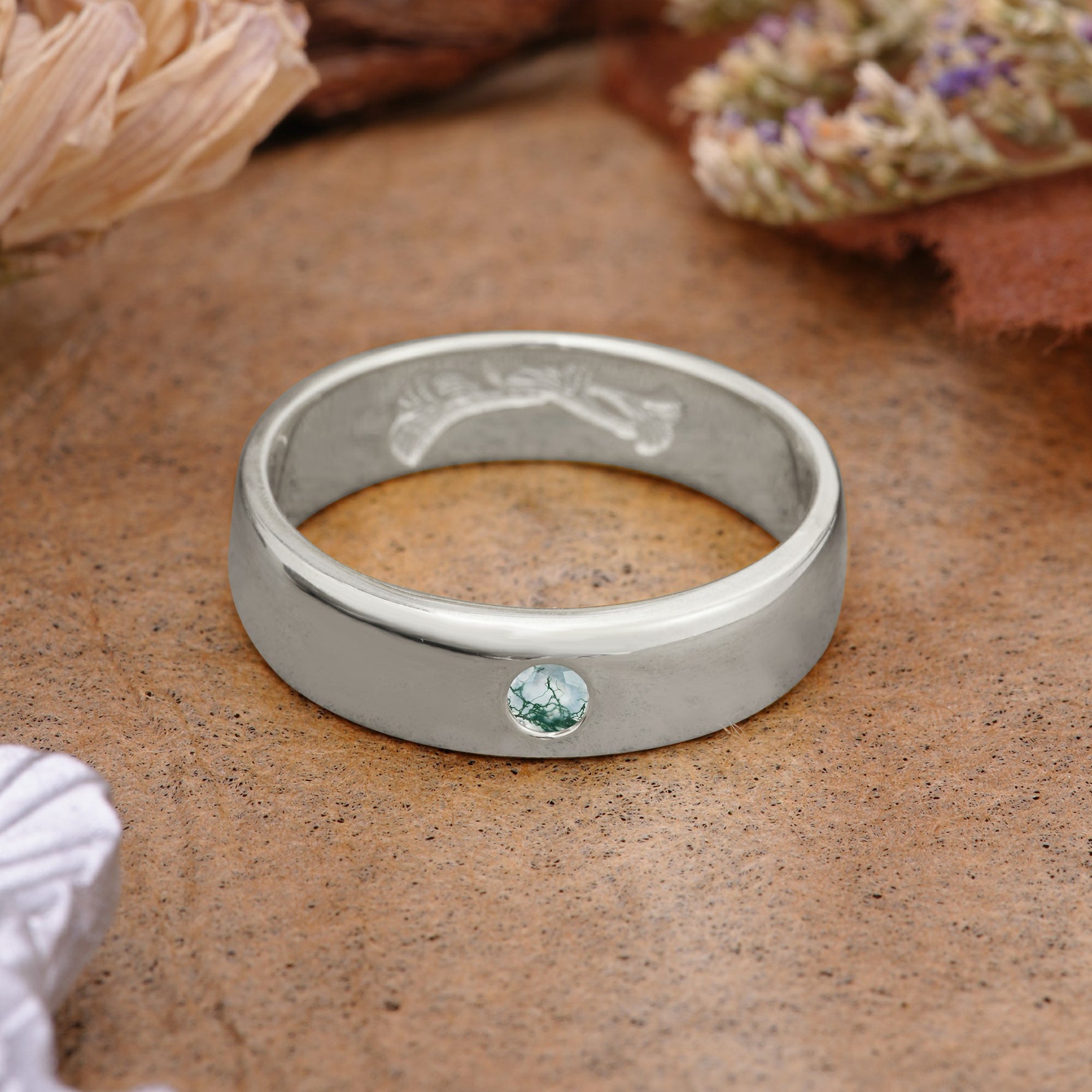 SR17322 Moss Agate Ring - Additional view