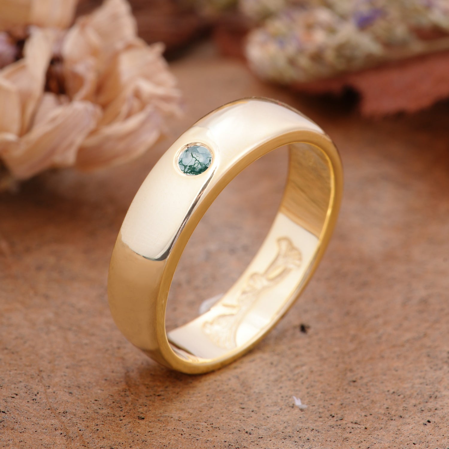 SR17322 Moss Agate Ring - Additional view