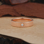 Vintage Starburst Single Moissanite Domed Wedding Band - Additional view