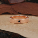 Vintage Starburst Single Black Onyx Domed Wedding Band - Additional view