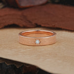 Vintage Starburst Single Lab Diamond Domed Wedding Band - Additional view