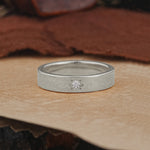 Vintage Starburst Single Moissanite Domed Wedding Band - Additional view
