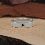 Vintage Starburst Single Black Onyx Domed Wedding Band - Additional view