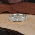 Vintage Starburst Single Lab Diamond Domed Wedding Band - Additional view