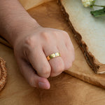 Vintage Emerald Cut Single Moissanite Domed Wedding Band - Additional view