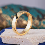 Vintage Three Stone Diagonal Black Onyx Wedding Band - Additional view